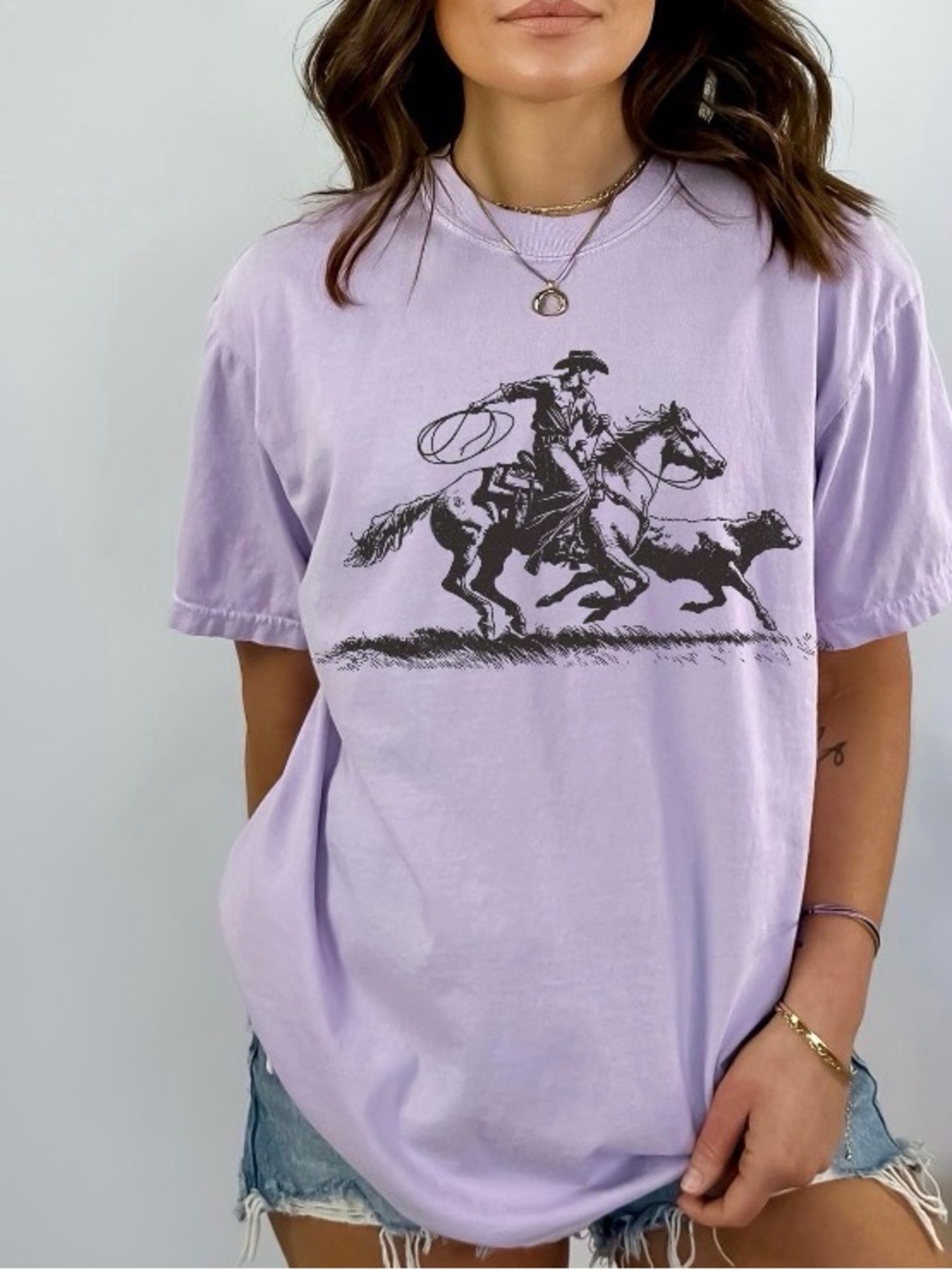 Cowboy Roping Western Comfort Colors T-Shirt, Retro Western Graphic Tee